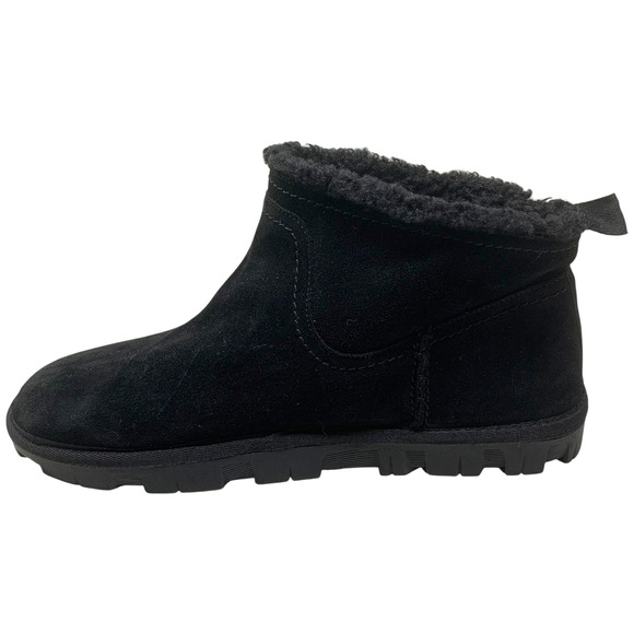NEW Lucky Brand Dweller Black Suede Faux Shearling Ankle Booties Boots Sz 9 NWOB - Picture 4 of 9